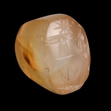 Assyriër-Babylonisch chalcedoon Piramidevormig stempelzegel