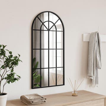 vidaXL Wandspiegel boog 40x80 cm ijzer zwart, Verzenden, Nieuw
