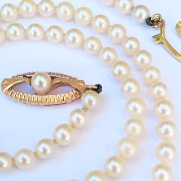 Collier de perles - 18 carats Or jaune Perle