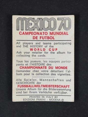 1970 Panini Mexico 70 World Cup, - Peru: Julio Baylon - 1, Nieuw