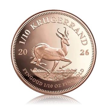 Gouden Krugerrand munt 2025/2026 1/10 troy ounce
