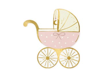 Lichtroze Servetten Kinderwagen 14cm 20st, Verzenden
