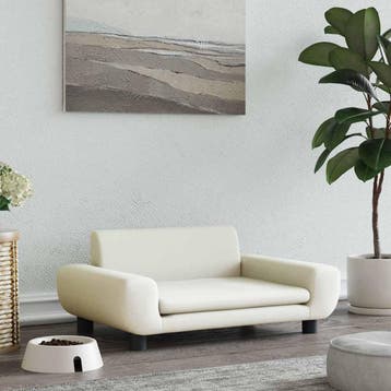 vidaXL Hondenmand 70x45x33 cm fluweel crèmekleurig, Verzenden, Nieuw