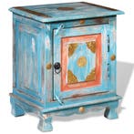 vidaXL Nachtkastje massief mangohout blauw, Verzenden, Nieuw