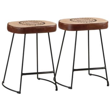 vidaXL Barkrukken 2 st 40x29,5x53 cm donkerbruin, Huis en Inrichting, Barkrukken, Verzenden, Nieuw