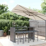 vidaXL 9-delige Tuinbarset met kussens poly rattan grijs, Tuin en Terras, Verzenden, Nieuw