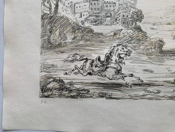 Giorgio De Chirico (1888-1978) - Cavallo Fuggente, Antiek en Kunst