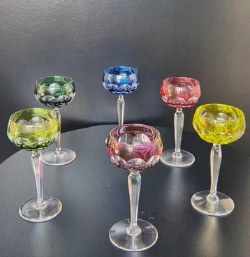 Val Saint Lambert - Wijnglas (6) - Kristal, Antiek en Kunst