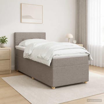 vidaXL Boxspringbed met matras met hoofdeinde Taupe 80 x 200, Verzenden, Nieuw