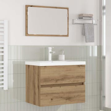 vidaXL Badkamermeubel Set 3 st Artisan Eiken Bewerkt hout, Verzenden, Nieuw