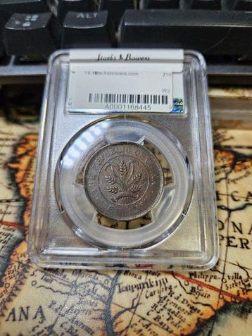 China, Republiek 10 Cash 1920 PCGS AU58 (Zonder