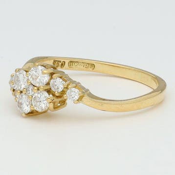 Bague - 18 carats Or jaune Diamant (Naturelle) - Diamant