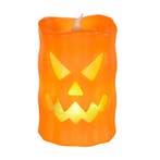 Halloween Pompoen Led-Kaars 10cm, Verzenden, Nieuw