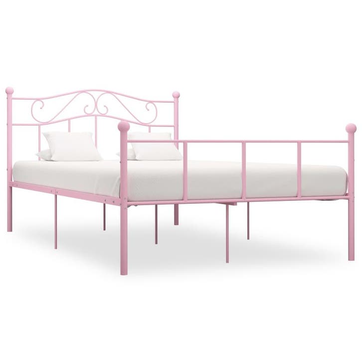 vidaXL Bedframe metaal roze 160x200 cm, Maison & Meubles, Chambre à coucher | Lits, Envoi
