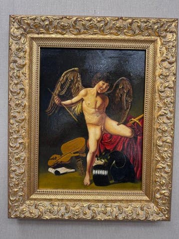 Simone Abbate Carrascon (XX) - Amore vincitore, Antiek en Kunst, Kunst | Schilderijen | Klassiek