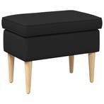 vidaXL Voetenbank 55 x 35 x 41 cm 100% polyester Berkenhout, Verzenden, Nieuw