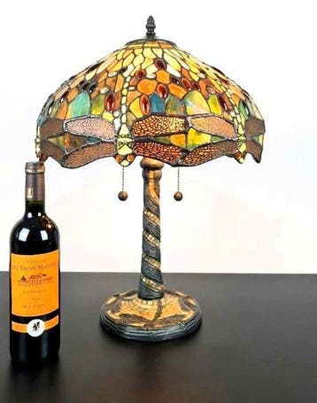 Tafellamp - Tiffany-stijl - libel - Glas - Stijl Tiffany -