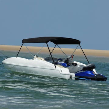 vidaXL Biminitop 2 bogen 180x130x110 cm zwart, Verzenden, Nieuw