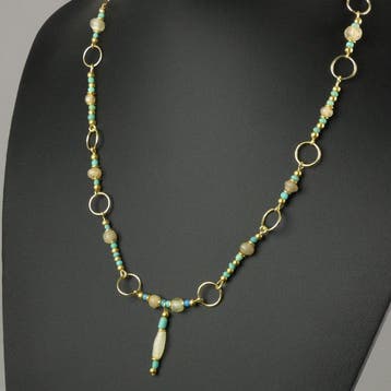 Romain antique Collier avec des perles de verre romain en
