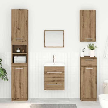 vidaXL Wastafelkast Artisan Eiken 38,5 x 41 x 48 cm Bewerkt, Verzenden, Nieuw