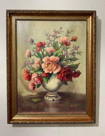 Anton Muller (1887-1979) - Bloemstilleven, Antiquités & Art