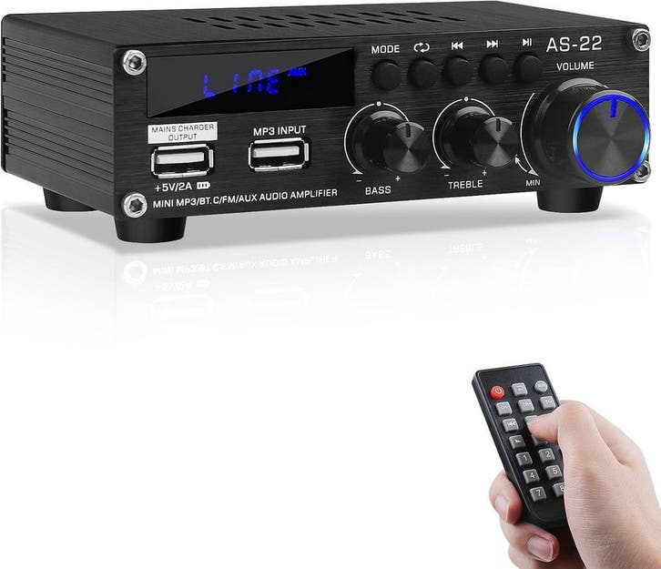 AS-22 HiFi Stereo Versterker | Retour deal | Knallerprijs, Audio, Tv en Foto, Versterkers en Ontvangers, 60 tot 120 watt, Stereo