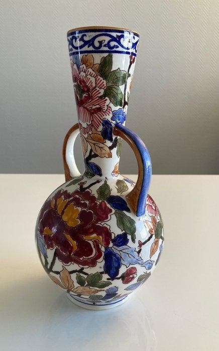 Gien France - Vase balustre - Pivoines - Faïence - Peint à, Antiek en Kunst, Antiek | Glaswerk en Kristal