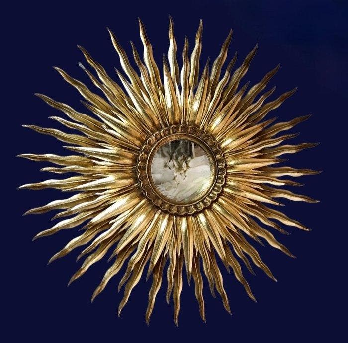 António Entalhador - Wandspiegel - Hout - Zonnespiegel, Antiek en Kunst, Kunst | Designobjecten