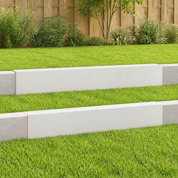 vidaXL Afdekprofiel voor tuinranden 2 st 100 x 10 x 15 cm, Verzenden