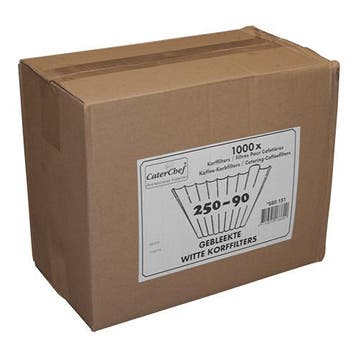 Korffilters (gebleekt) | 250/90 - 4x250 stuks CaterChef, Verzenden