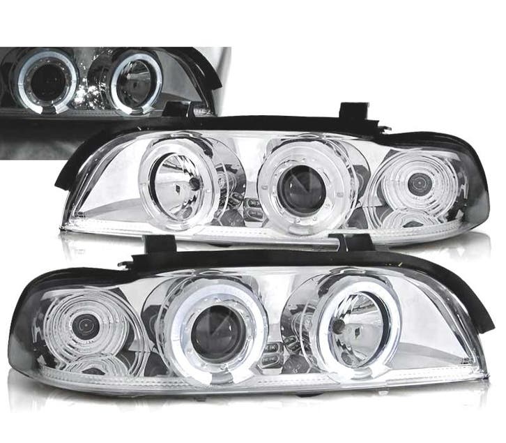 Phares Pour Bmw E39 95-03 Angel Eyes Chromé, Autos : Pièces & Accessoires, Éclairage, Envoi
