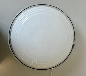 Plafonnier (2) - verre soufflé, Fer