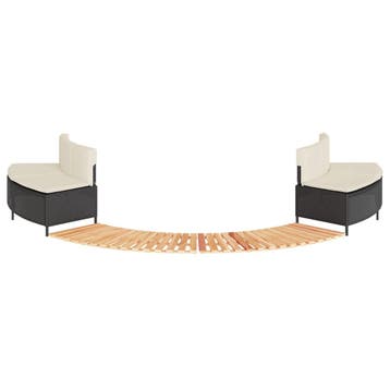 vidaXL Hottub-ombouw poly rattan en massief acaciahout zwart, Verzenden