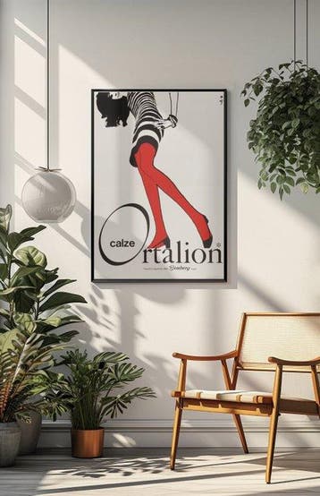 René Gruau - Calze Ortalion | poster pubblicitario moda |