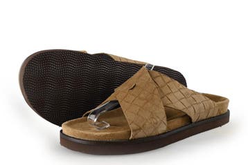 Stefano Lauran Slippers in maat 42 Bruin, Kleding | Heren, Slippers, Bruin, Zo goed als nieuw, Stefano Lauran