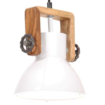 vidaXL Hanglamp industrieel rond 25 W E27 19 cm wit, Verzenden, Nieuw