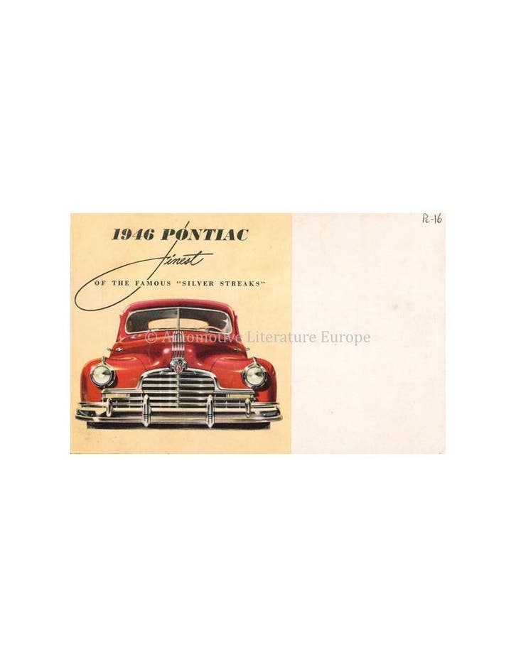 1946 PONTIAC FINEST OF THE FAMOUS SILVER STREAKS BROCHURE, Livres, Autos | Brochures & Magazines