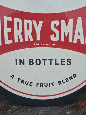 Drink Cherry Smash - Emaille bord - Emaille, Metaal, Antiek en Kunst