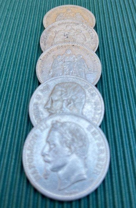 France, Belgique. 5 Francs 1868/1875 (Sans prix de réserve), Postzegels en Munten, Munten | Europa | Niet-Euromunten