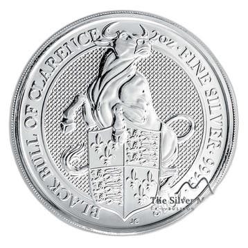 Zilveren munt Queens Beasts Black Bull 2018 2 troy ounce