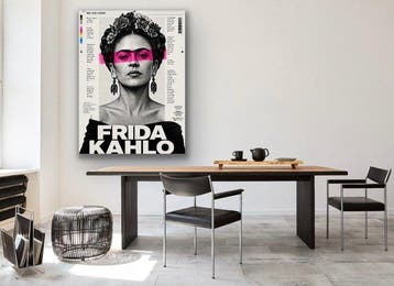 EMIR BERCUTTE - FRIDA KALHO PINK PAPER - Toile L - LIMITED