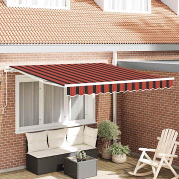 vidaXL Uitschuifbare luifel Oranje en Bruin 350 x 250 cm, Verzenden, Nieuw