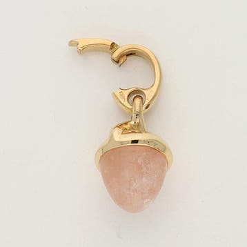 Hanger - 18 karaat Geel goud - Rozenkwarts