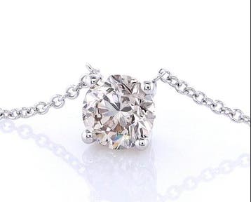 Ketting met hanger - 14 karaat Witgoud - 1.01ct. tw. Diamant