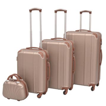 4-dlg kofferset champagne | Retour deal | -58%, 60 tot 70 cm, Hard kunststof, Verzenden, 45 tot 55 cm