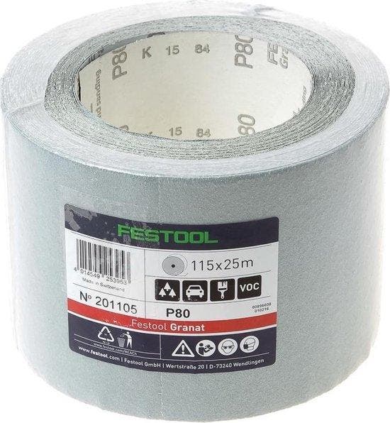 Festool 115x25m P150 GR Handschuurrol Granat - 201108, Bricolage & Construction, Outillage | Scies mécaniques, Envoi