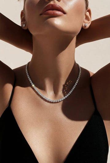 Halsketting - 14 karaat Witgoud - 8.54ct. tw. Diamant, Bijoux, Sacs & Beauté, Colliers