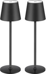 Tafellamp oplaadbaar - Slaapkamer - 2 Stuks - Zwart - Zoeger, Verzenden