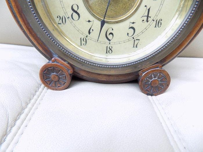 Réveil - Junghans - Antique Bois, Métal - Réveil Junghans 24, Antiquités & Art, Antiquités | Horloges