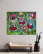 Timo Wedell - Keep Smiling with Friends - XXL - Abstract, Antiek en Kunst